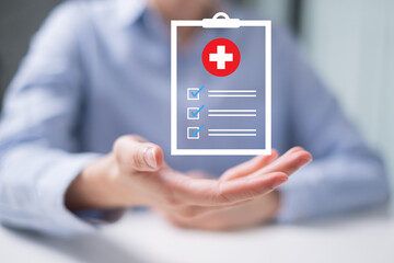 Professional doctor physician holding medical record clipboard diagnosis medicine hospital health care concept