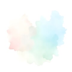 Obraz premium Soft Pastel Watercolor Blobs and Brush Strokes – Abstract Composition on White Background
