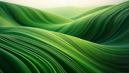 abstract green landscape lush foliage flowing lines nature scenery