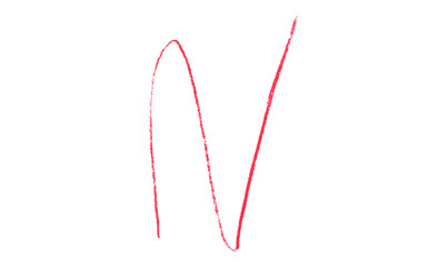 Red ink pen line, underline, isolated on transparent background. Simple ink pen scribble effect. Suitable for business and school presentation design.