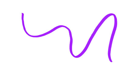 Purple ink pen line, underline, isolated on transparent background. Simple ink pen scribble effect, perfect for business and school presentation design.