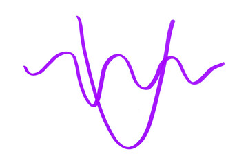 Purple ink pen line, underline, isolated on transparent background. Simple ink pen scribble effect, perfect for business and school presentation design.