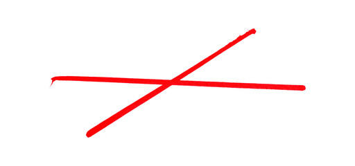 Red ink pen line, underline, isolated on transparent background. Simple ink pen scribble effect. Suitable for business and school presentation design.