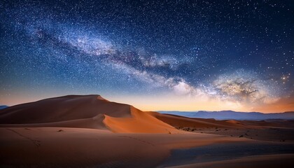 a breathtaking moment when one is immersed in profound stillness and boundless expanse of a desert night where cosmos appears to extend infinitely