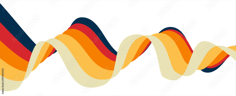 Poster abstract gradient color swirl shapes. vector graphics with wavy lines in rainbow colors. colorful li