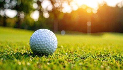 Golf ball on green grass