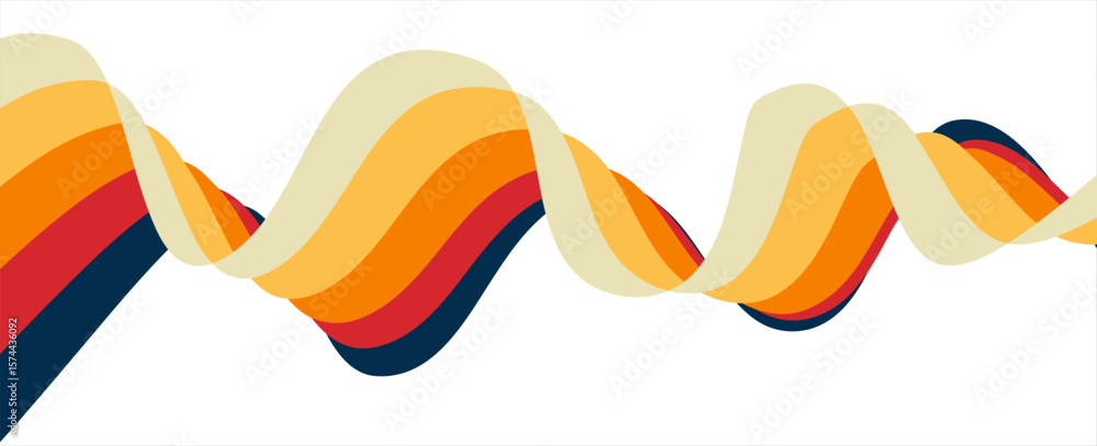 Fototapete abstract gradient color swirl shapes. vector graphics with wavy lines in rainbow colors. colorful li