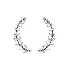 png elegant decorative floral composition black white round shape ornate design clip art border vector classic calligraphic card drawing template invitation collection

