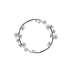 png elegant decorative floral composition black white round shape ornate design clip art border vector classic calligraphic card drawing template invitation collection

