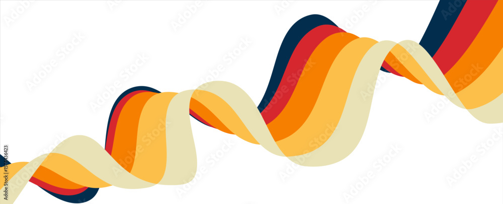 Poster abstract gradient color swirl shapes. vector graphics with wavy lines in rainbow colors. colorful li