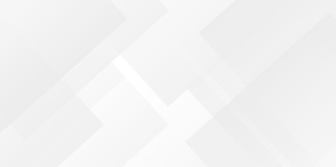 Obraz premium White and gray overlap triangle geometric technology pattern. minimal rectangle randomly arranged white lines transparent web square background layers. overlapping presentation design. 