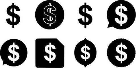 black flat Dollar symbol isolated on transparent background.Dollar icon for website,logo,app,UI. US dollar sign.
