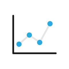 Vector illustration of a Plot Chart in flat style isolated in white background. Modern and minimalist chart illustration