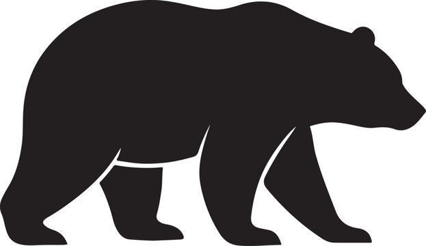 Elephant and bear silhouette vector illustration: wild mammal animal design - Powered by Adobe