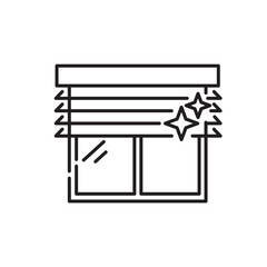 Cleaning blinds icon, Clean window Symbol Outline icon Transparent background