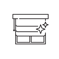 Cleaning blinds icon, Clean window Symbol Outline icon Transparent background