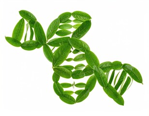 Green leaves arranged as a DNA helix