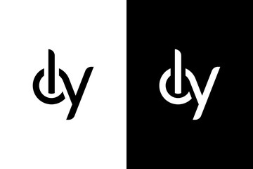 initial letter cly monogram logo black white color