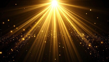 Golden light rays burst from above