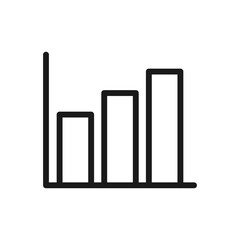 Vector illustration of a Bar Chart in line style isolated in white background. Modern and minimalist chart illustration