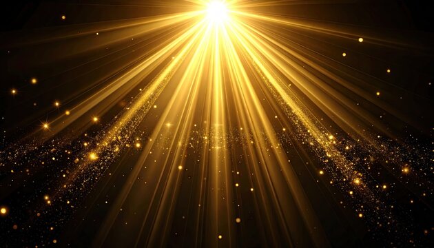 Golden light rays burst from above