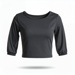 Fototapeta premium Elegant long sleeved top for active wear presented with a minimalist style on white background