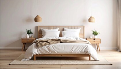 Modern, cozy bedroom interior