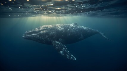 Majestic Humpback Whale Beneath the Ocean's Surface
