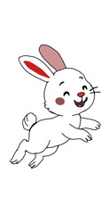 a rabbit jumped happily