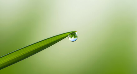Dewdrop on grass blade