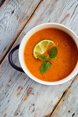 Soups with seasoning and herbs