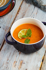 Soups with seasoning and herbs