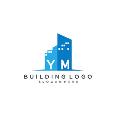 YM initial monogram logo real estate for building