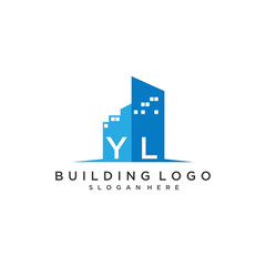 YL initial monogram logo real estate for building