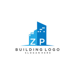ZP initial monogram logo real estate for building