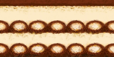 Tiramisu cake seamless pattern. Cute, Cafe, Dessert, Hand drawn.