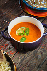 Soups with seasoning and herbs