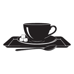 A timeless ritual in ink – Tea silhouette rendered with soft Tea vector – Tea illustration

