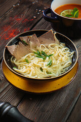 Soups with seasoning and herbs