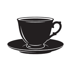 A quiet cup in line and form – Tea silhouette infused into elegant Tea vector – Tea illustration

