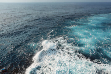 Fototapeta premium breathtaking aerial view of ocean surface showcasing mesmerizing patterns of water currents and natural reservoirs