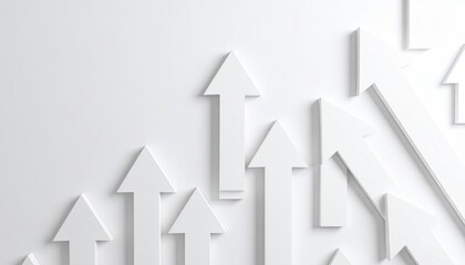Abstract upward arrows on a plain background