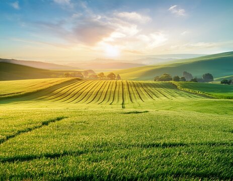 farm field in green nature background
