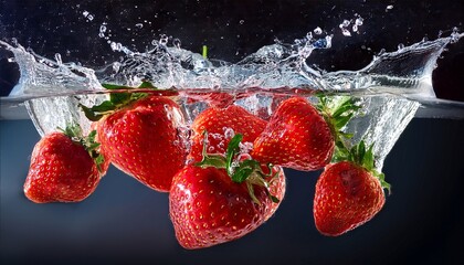 strawberries in water