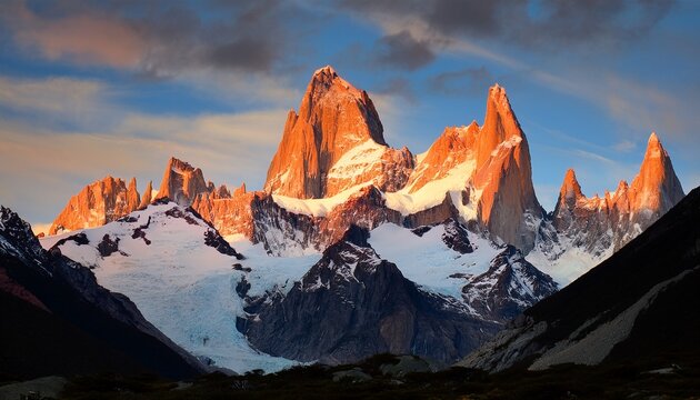 mount fitz roy at sunrise