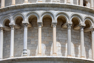 Naklejka premium Detail of the Leaning Tower of Pisa, Italy