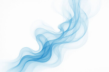 abstract blue smooth smoke isolated on white