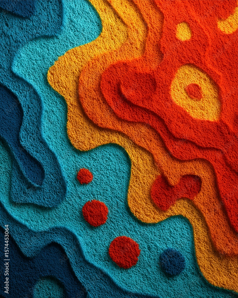 Aufkleber abstract terrain of colors: a vibrant and dynamic display of layered textures and gradients, forming