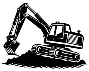 Excavator Silhouette Icon