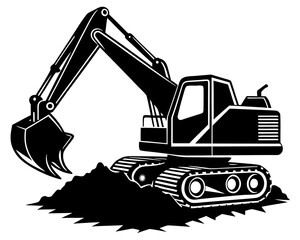 Excavator Silhouette Icon